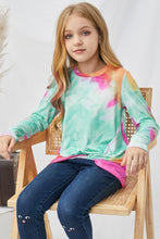 Load image into Gallery viewer, Girls Tie-Dye Twist Front Long Sleeve Top
