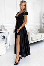 Load image into Gallery viewer, Cold-Shoulder Surplice Neck Maxi Dress
