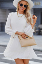 Load image into Gallery viewer, Smocked Tied Balloon Sleeve Mini Dress
