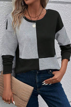 Load image into Gallery viewer, Color Block Round Neck Dropped Shoulder T-Shirt

