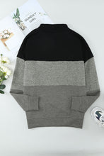 Load image into Gallery viewer, Color Block Half-Zip Collared Sweatshirt
