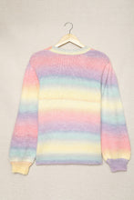 Load image into Gallery viewer, Gradient Stripes Bishop Sleeve Sweater
