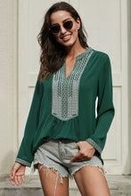 Load image into Gallery viewer, Front Embroidery Long Sleeves Blouse
