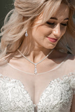 Load image into Gallery viewer, Cubic Zirconia Pendant Necklace and Earrings Set

