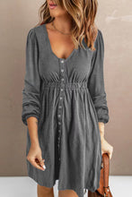 Load image into Gallery viewer, Scoop Neck Empire Waist Long Sleeve Mini Dress
