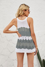 Load image into Gallery viewer, Striped Openwork Sleeveless Knit Top
