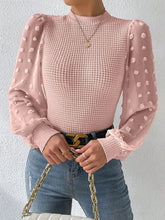 Load image into Gallery viewer, Swiss Dot Waffle-Knit Lantern Sleeve T-Shirt
