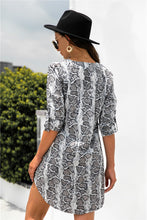 Load image into Gallery viewer, Animal Print V-Neck Asymmetrical Dress
