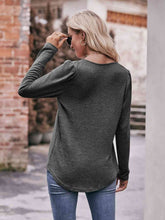 Load image into Gallery viewer, Double Take Pleated Detail Curved Hem Long Sleeve Top
