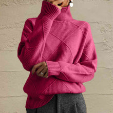 Load image into Gallery viewer, Geometric Turtleneck Long Sleeve Sweater
