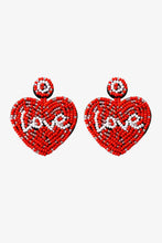 Load image into Gallery viewer, LOVE Beaded Heart Earrings
