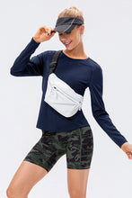 Load image into Gallery viewer, Raglan Sleeve Round Neck Athletic Top
