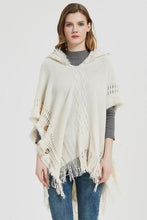 Load image into Gallery viewer, Fringe Hem Hooded Poncho
