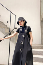 Load image into Gallery viewer, Grommet Detail Split Overall Dress
