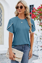 Load image into Gallery viewer, Round Neck Petal Sleeve T-Shirt

