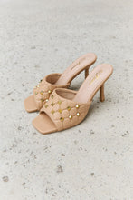 Load image into Gallery viewer, Forever Link Square Toe Quilted Mule Heels in Nude
