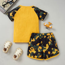 Load image into Gallery viewer, Kids HELLO GIRL Printed Raglan Sleeve Tee and Shorts Set
