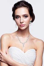 Load image into Gallery viewer, Flower Cubic Zirconia Necklace and Drop Earrings Set
