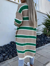 Load image into Gallery viewer, Striped Open Front Longline Cardigan
