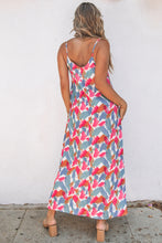 Load image into Gallery viewer, Printed Spaghetti Strap Deep V Maxi Dress
