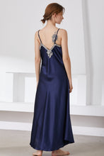 Load image into Gallery viewer, Full Size Lace Trim V-Neck Spaghetti Strap Satin Night Dress
