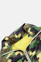 Load image into Gallery viewer, Camouflage Zip-Up Cropped Puffer Jacket and Skirt Set
