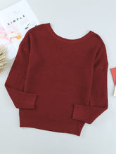 Load image into Gallery viewer, Crisscross Back Waffle-Knit Sweater
