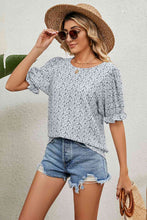 Load image into Gallery viewer, Round Neck Flounce Sleeve Blouse
