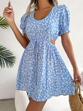 Load image into Gallery viewer, Floral Cutout Flounce Sleeve Dress
