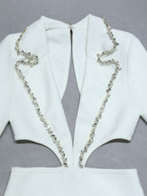 Load image into Gallery viewer, Contrast Rhinestone Open Back Bodycon Dress
