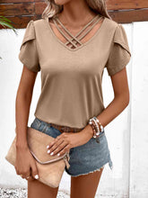 Load image into Gallery viewer, Strappy V-Neck Petal Sleeve Top
