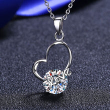 Load image into Gallery viewer, 2 Carat Moissanite Heart 925 Sterling Silver Necklace
