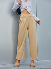 Load image into Gallery viewer, Cutout V-Waist Pleated Wide Leg Pants
