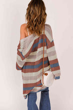 Load image into Gallery viewer, Full Size Striped Long Sleeve Openwork Cardigan
