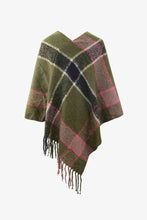 Load image into Gallery viewer, Plaid Fringe Detail Poncho
