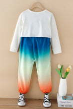 Load image into Gallery viewer, Girls Letter Print T-Shirt and Gradient Pants Set
