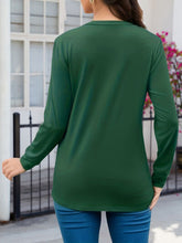 Load image into Gallery viewer, Ruched V-Neck Long Sleeve T-Shirt
