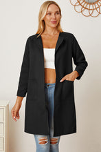 Load image into Gallery viewer, Open Front Pocketed Long Sleeve Coat
