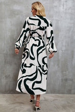 Load image into Gallery viewer, Tie-Waist Printed Button Up Dress
