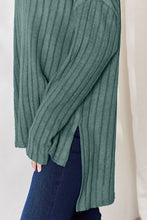 Load image into Gallery viewer, Basic Bae Full Size Ribbed Half Button Long Sleeve High-Low T-Shirt
