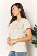 Load image into Gallery viewer, Double Take Crochet Buttoned Short Sleeves Top
