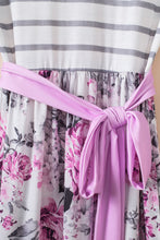 Load image into Gallery viewer, Belted Mixed Print Long Sleeve Dress
