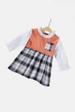 Load image into Gallery viewer, Girls Ruffle Collar Two Tone Dress
