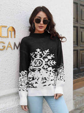 Load image into Gallery viewer, Snowflake Pattern Mock Neck Sweater
