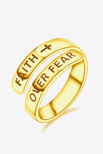 Load image into Gallery viewer, 925 Sterling Silver FAITH OVER FEAR Bypass Ring
