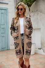 Load image into Gallery viewer, Printed Long Sleeve Cardigan with Pocket
