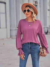 Load image into Gallery viewer, Round Neck Flounce Sleeve Blouse
