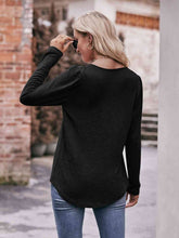 Load image into Gallery viewer, Double Take Pleated Detail Curved Hem Long Sleeve Top
