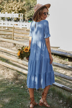 Load image into Gallery viewer, Short Flounce Sleeve Tiered Midi Dress
