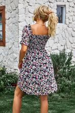Load image into Gallery viewer, Floral Square Neck Smocked Frill Trim Dress
